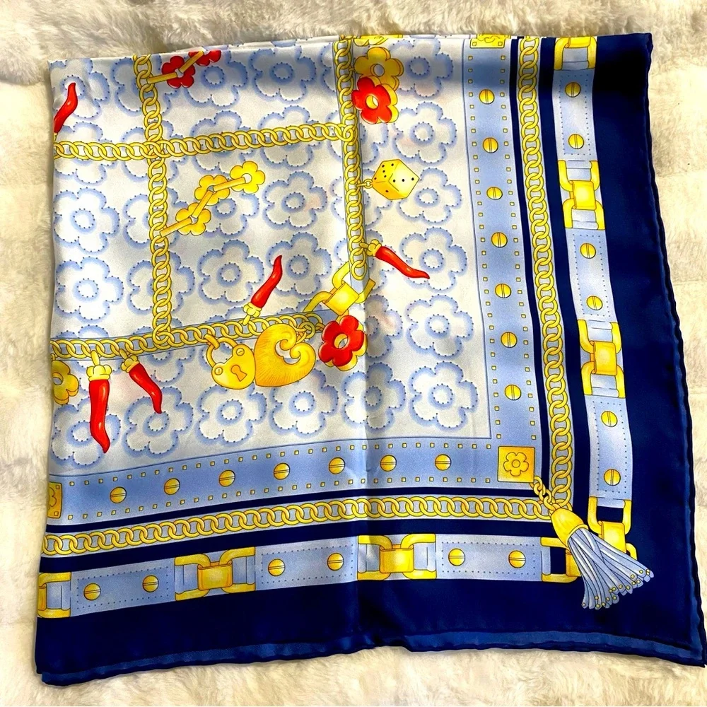NIB E.Marinella Napoli 100% Silk Scarf Made in Italy - Picture 8 of 11